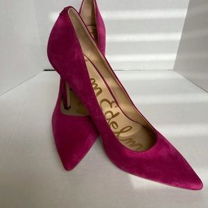 Sam Edelman suede heels magenta pink size 8